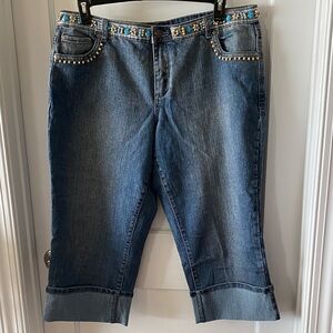 Baccini Blue Denim Jean Capris 18W